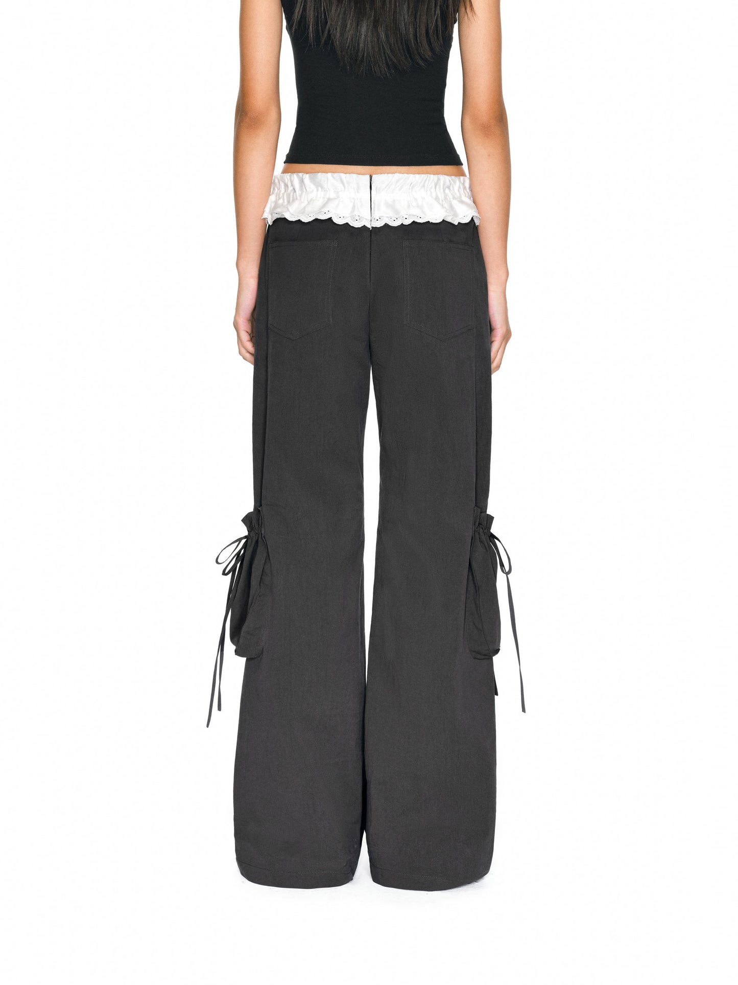 Ruffle Waist Cargo Trousers