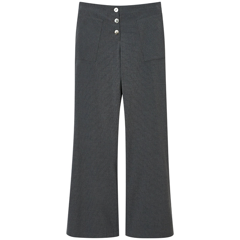 Shell Button Pinstripe Trousers