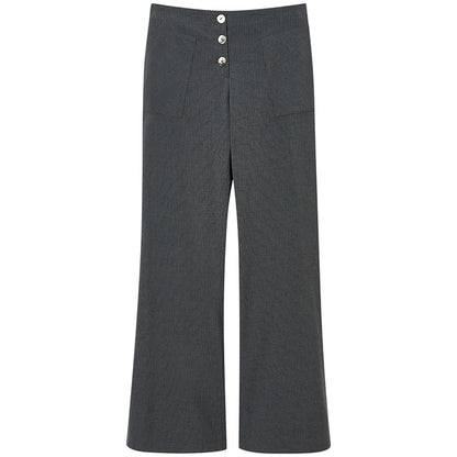Shell Button Pinstripe Trousers