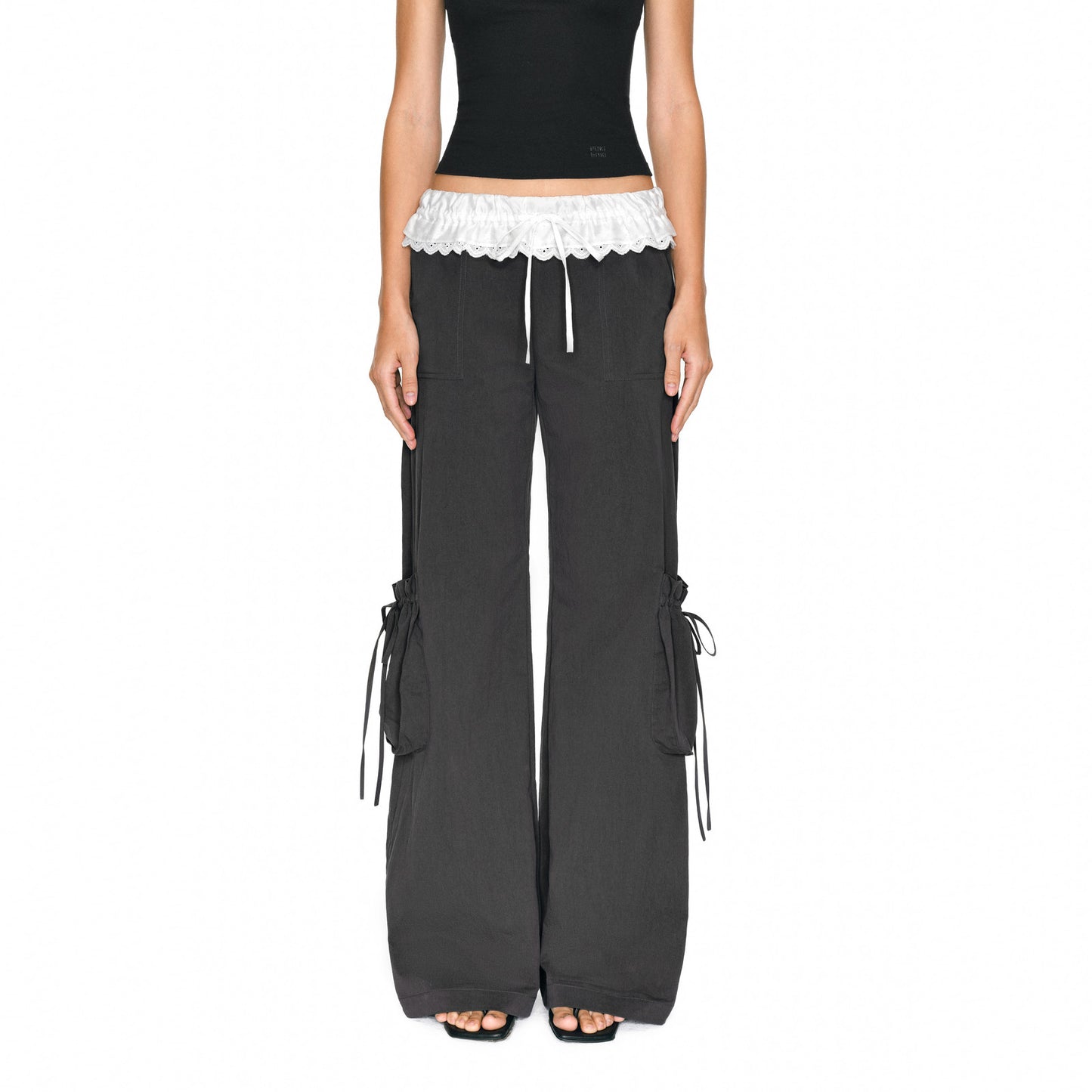 Ruffle Waist Cargo Trousers