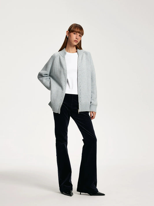 Turtleneck Zip Cardigan