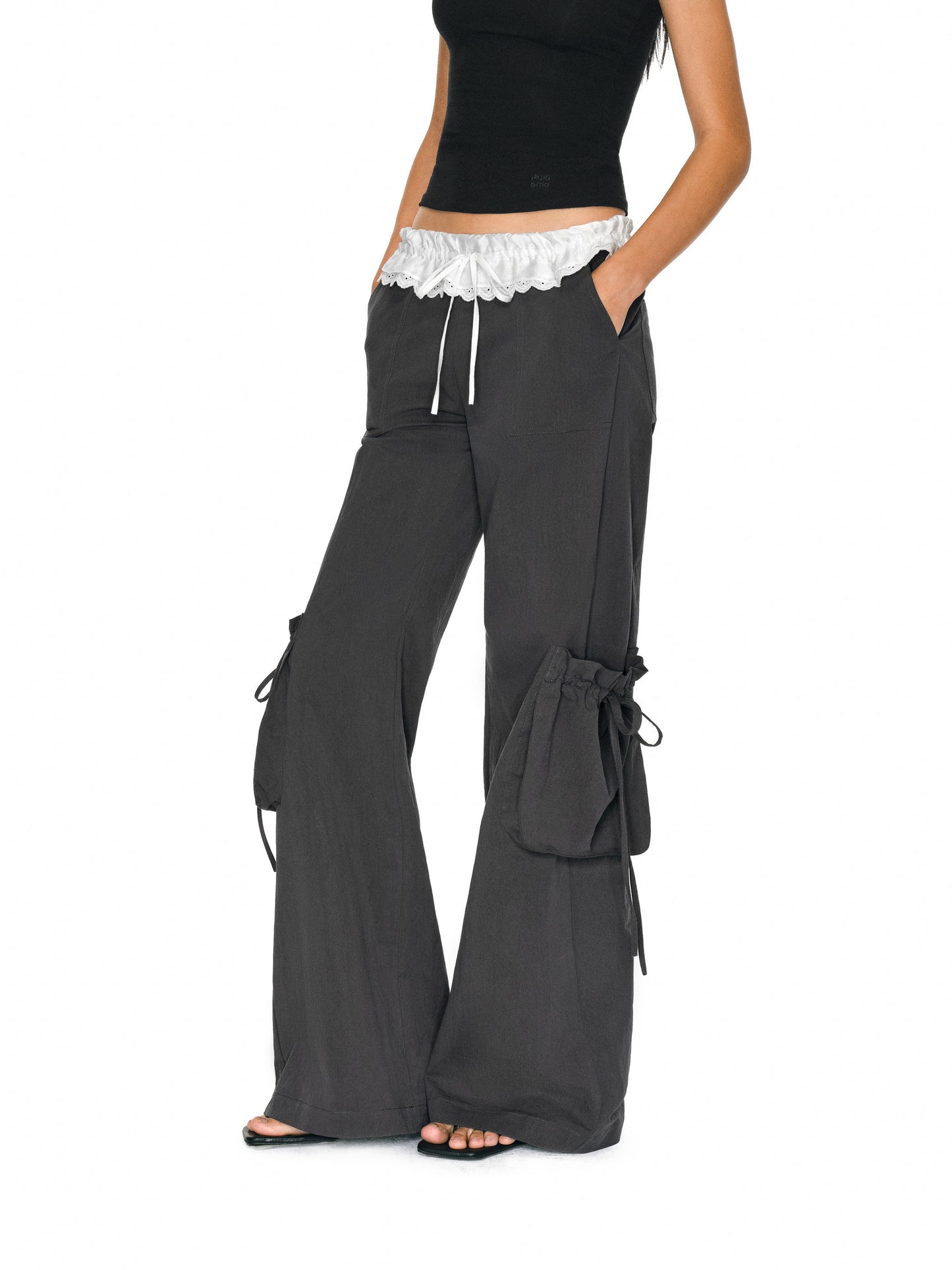 Ruffle Waist Cargo Trousers