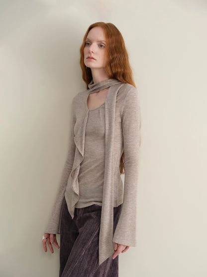 Ruffle Scarf Top