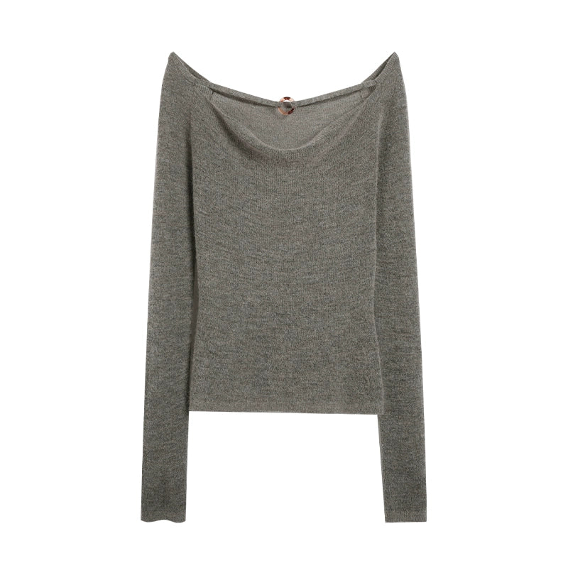 Cowl Neck Ring Knit Top