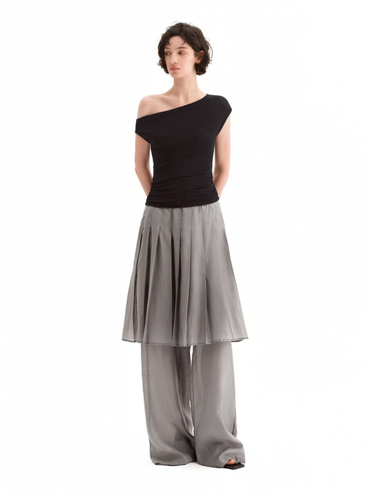 Chiffon Layered Skirt Trousers