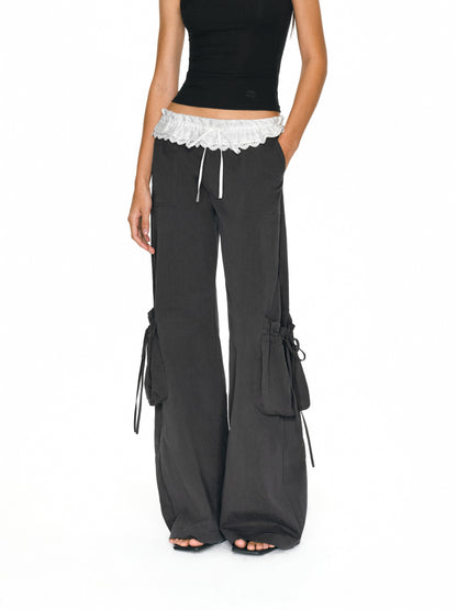 Ruffle Waist Cargo Trousers