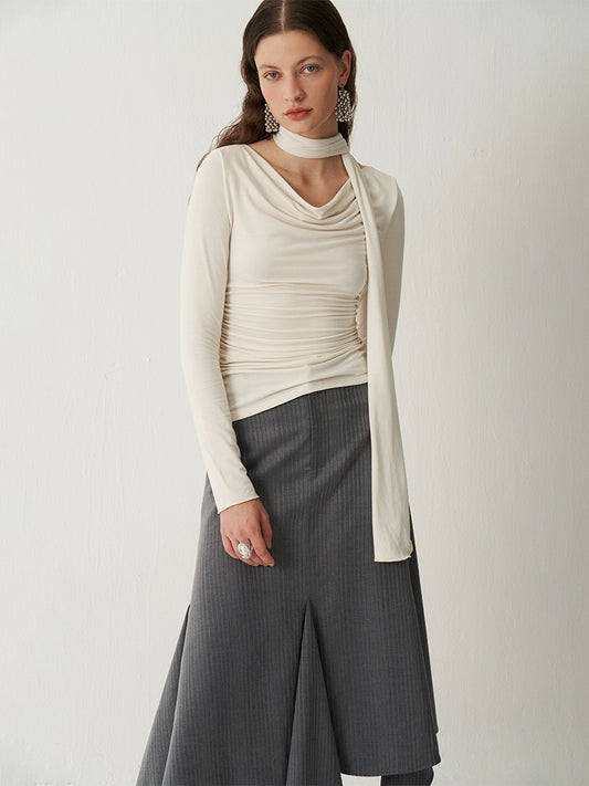 Cowl Neck Top and Scarf