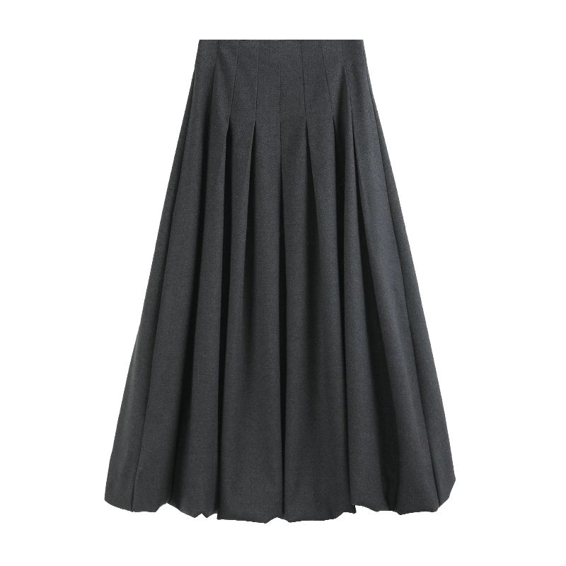 Pleated Bubble Hem Skirt