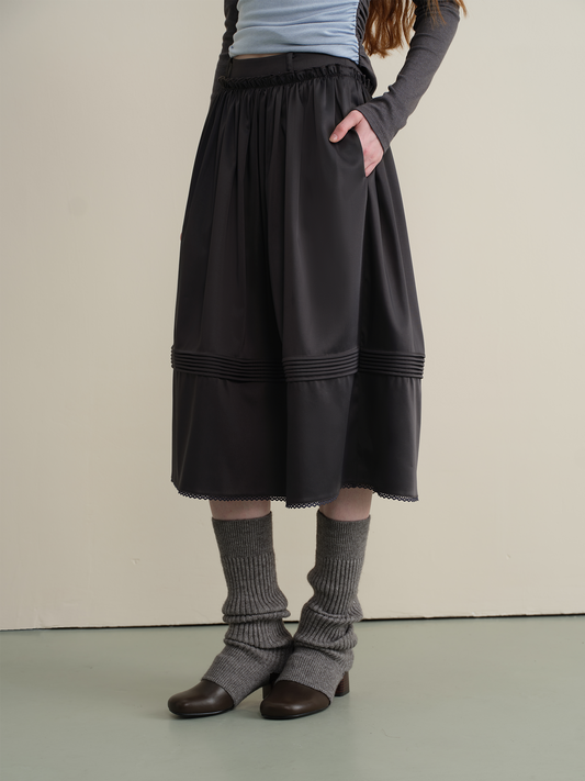 Lace Hem Bubble Skirt