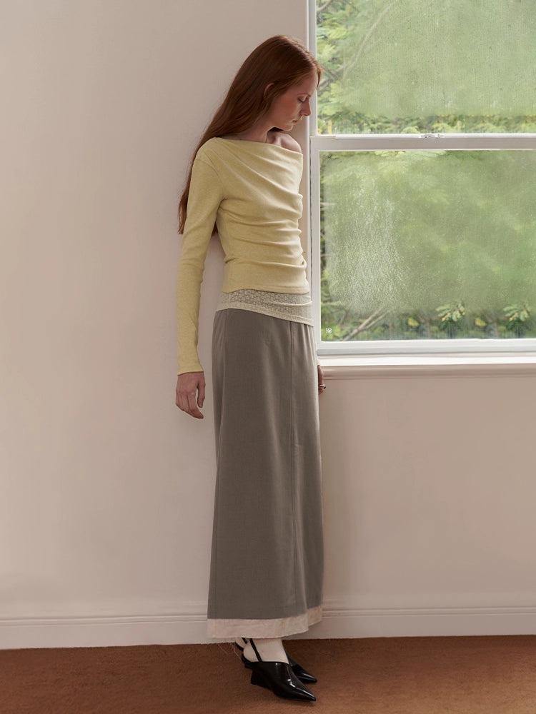 Asymmetrical Lace Hem Top