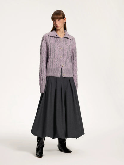 Pleated Bubble Hem Skirt